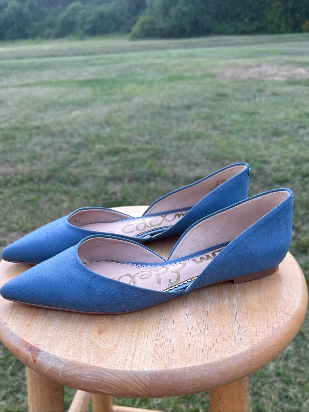 Ladies Sam Edelman Blue Pointed D'Orsay Flats